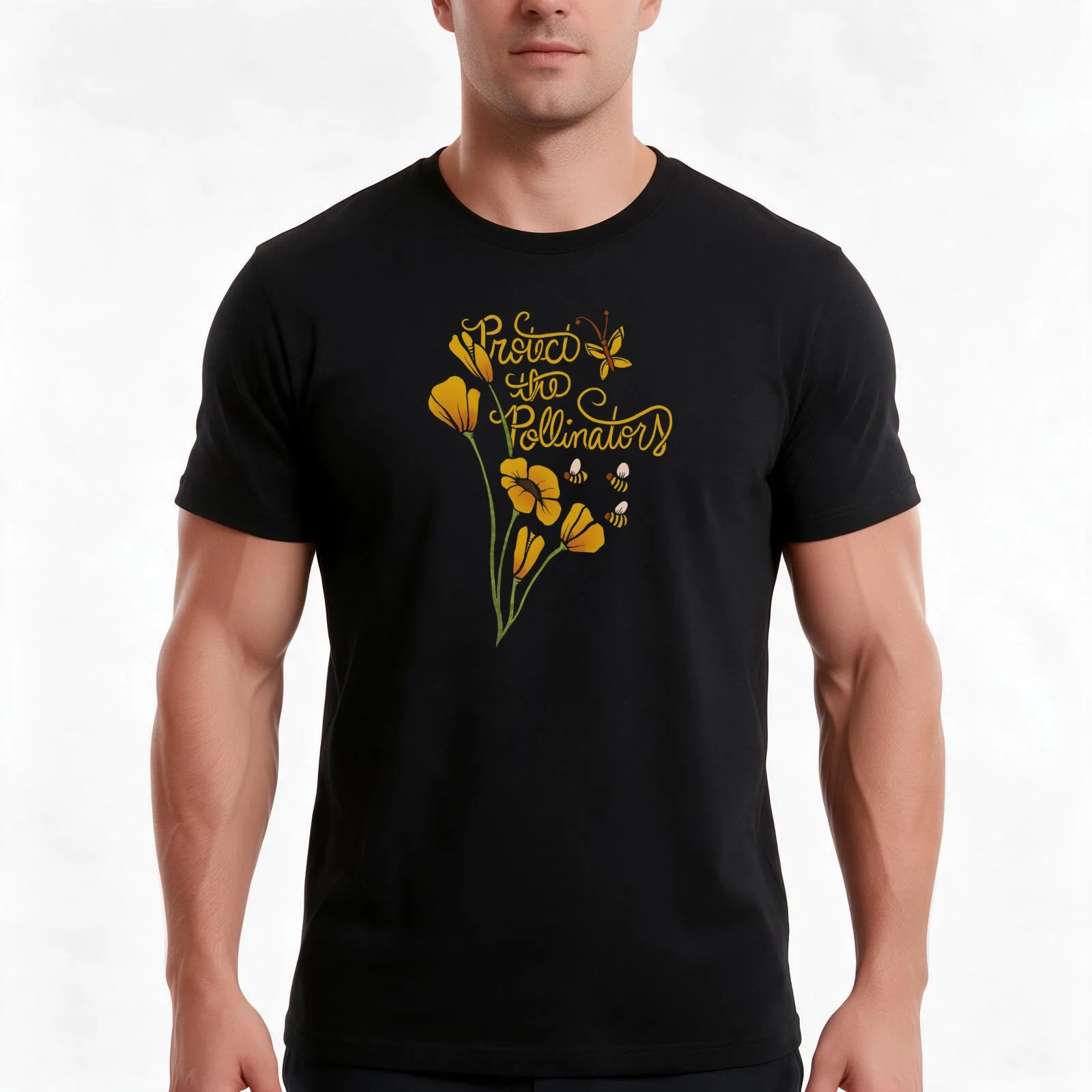 Protect the pollinators T-Shirt, Summer Casual Cotton Tee, Oversized Streetwear Tops, Vintage Graphic Print, Unisex Men Women