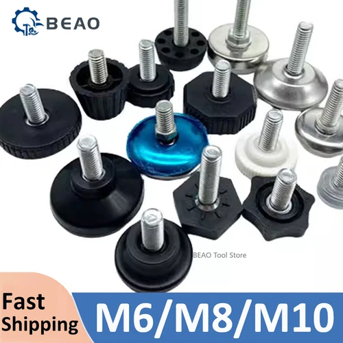 M6 M8 M10 patas niveladoras ajustables en altura para muebles mesa, sillas, gabinetes pies de soporte de tornillo