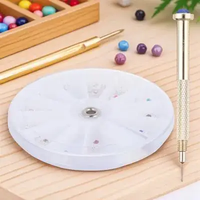 24 Uds. 1 Juego de Kit de dijes colgantes, herramienta de taladro para Piercing de uñas de aleación portátil compacta para manicuristas, dijes colgantes, decoraciones artísticas para uñas
