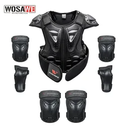 WOSAWE Kids Motorcycle Armor Chest Back Body Children Motocross Off-Road Protective Gears Vest Jacket MotoBike Moto Chaqueta