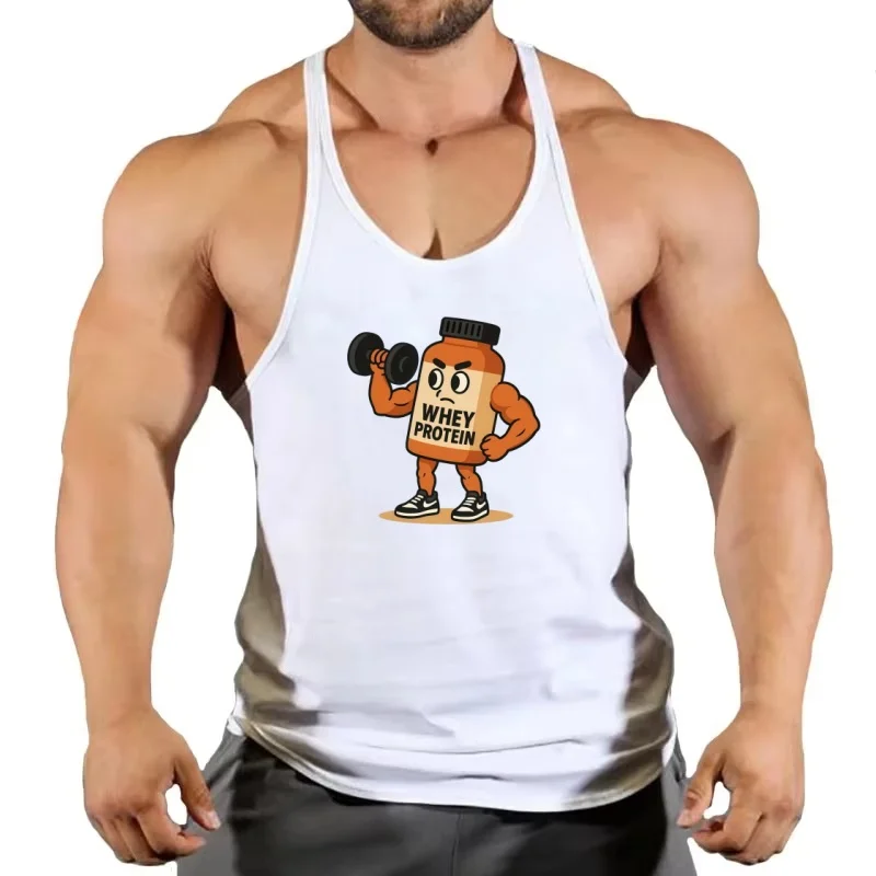 Men's Modern Workout Vest Cotton Gym Tank Top Quick-Dry Moisture-Wicking Bodybuilding Sleeveless Weightlifting Y-Back Fitness