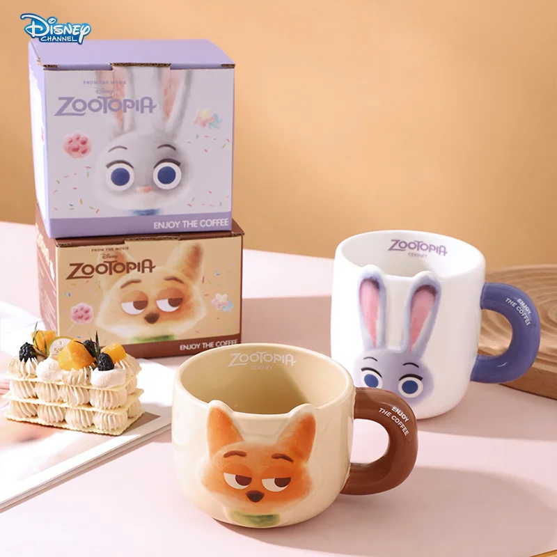 Disney New Judy Mark Ceramic Mug Drinking Mug Animated Zootopia Office Coffee Mug Gifts for Colleagues and Friends