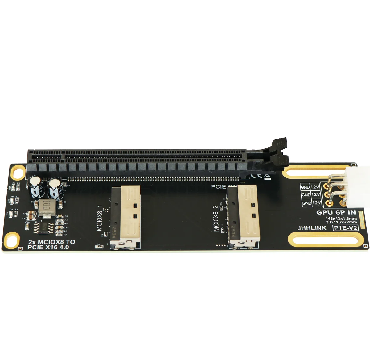 PCIe 4.0 5.0 16x To Dual MCIO 8i Split Riser Card 2* MCIO X8 Card Backplane Independent Graphics External Expansion X8/X16 Split