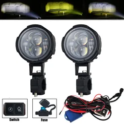 100W Motorcycle Headlight Spot light Led Auxiliary Fog Light Farol Moto Driving Lamp Strobe For BMW R1200GS F800GS F700GS F650GS