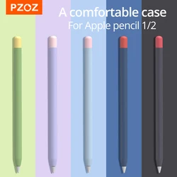 PZOZ-Capa de Silicone Macia para Lápis Apple, Tablet Touch Stylus, Caneta Capa Protetora, Bolsa Portátil, 1 ° e 2 °