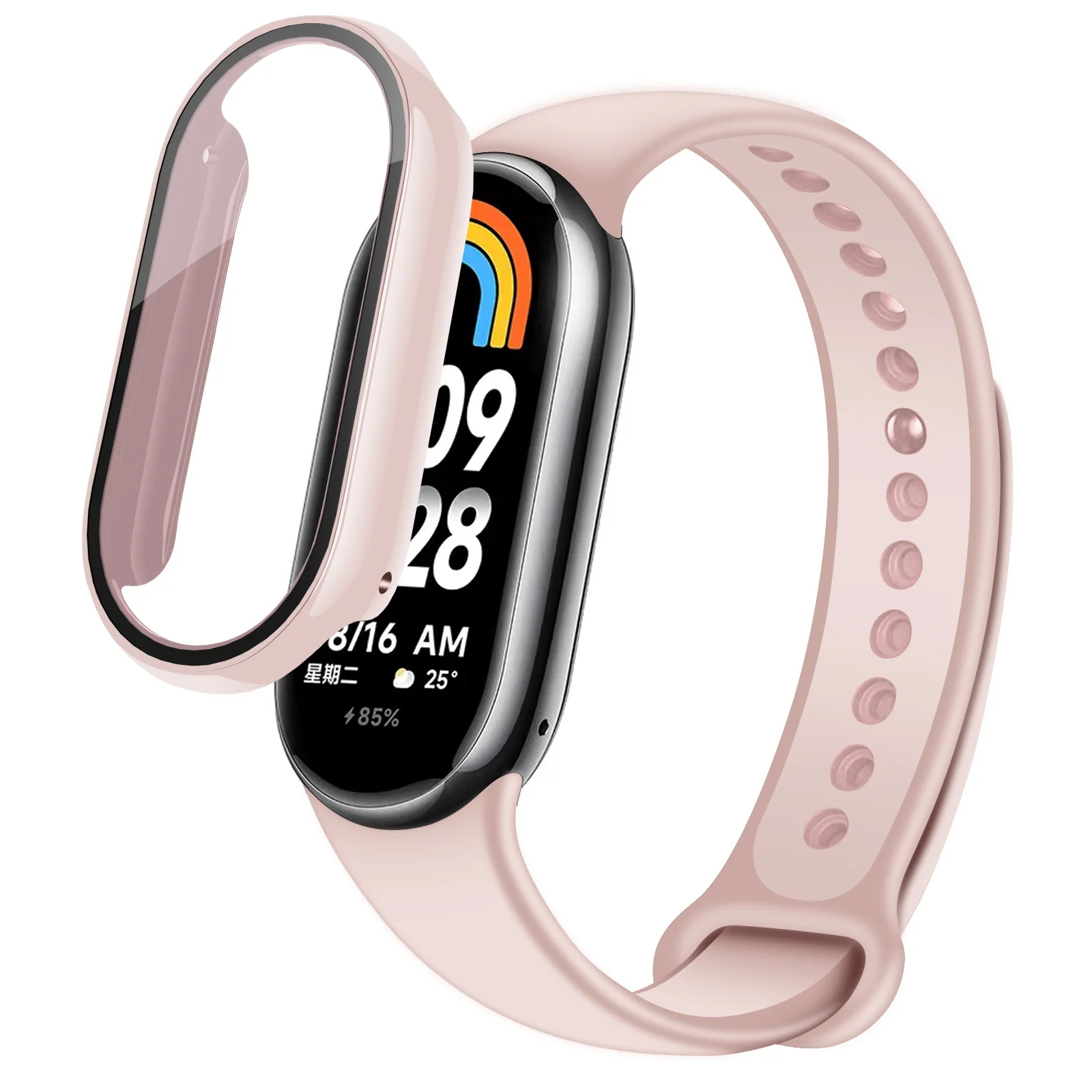 Screen Protector For Xiaomi Mi Band 8 Cover Shockproof Full Hard PC Case+Tempered Glass For Xiaomi Mi Band8 Miband 8 Accessories