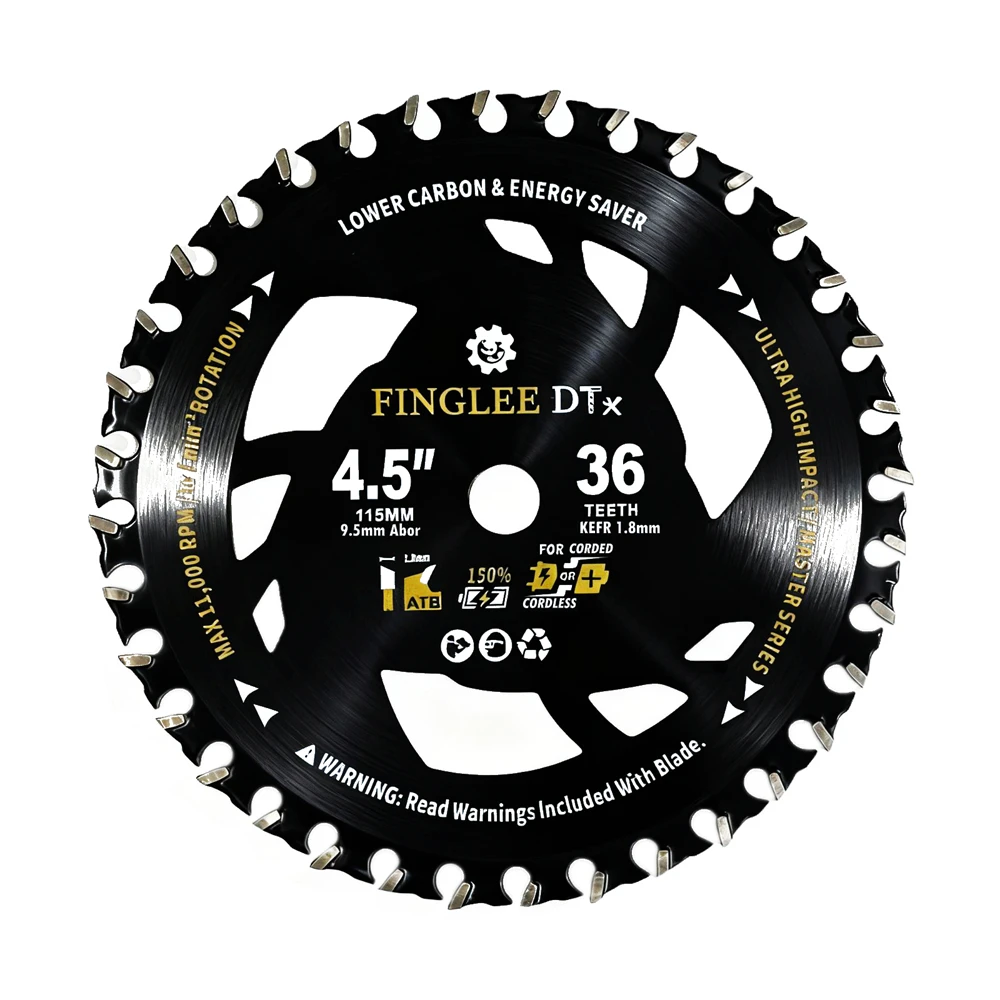 شفرة منشار دائري TCT مقاس 4.5 بوصة 24/36 أسنان للخشب والبلاستيك والكمبيوتر الشخصي والأكريليك والخشب الرقائقي وأربور 3/8 بوصة