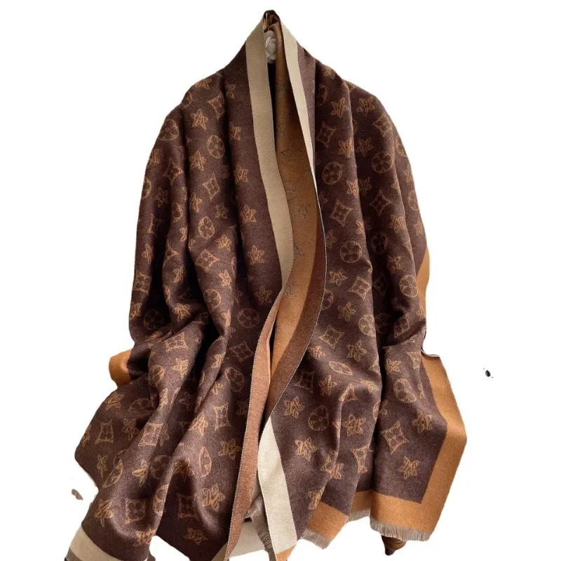 タッセルショール五芒星スカーフ女性秋と冬の新しい模造カシミヤヨーロッパとアメリカの厚みと暖かさ