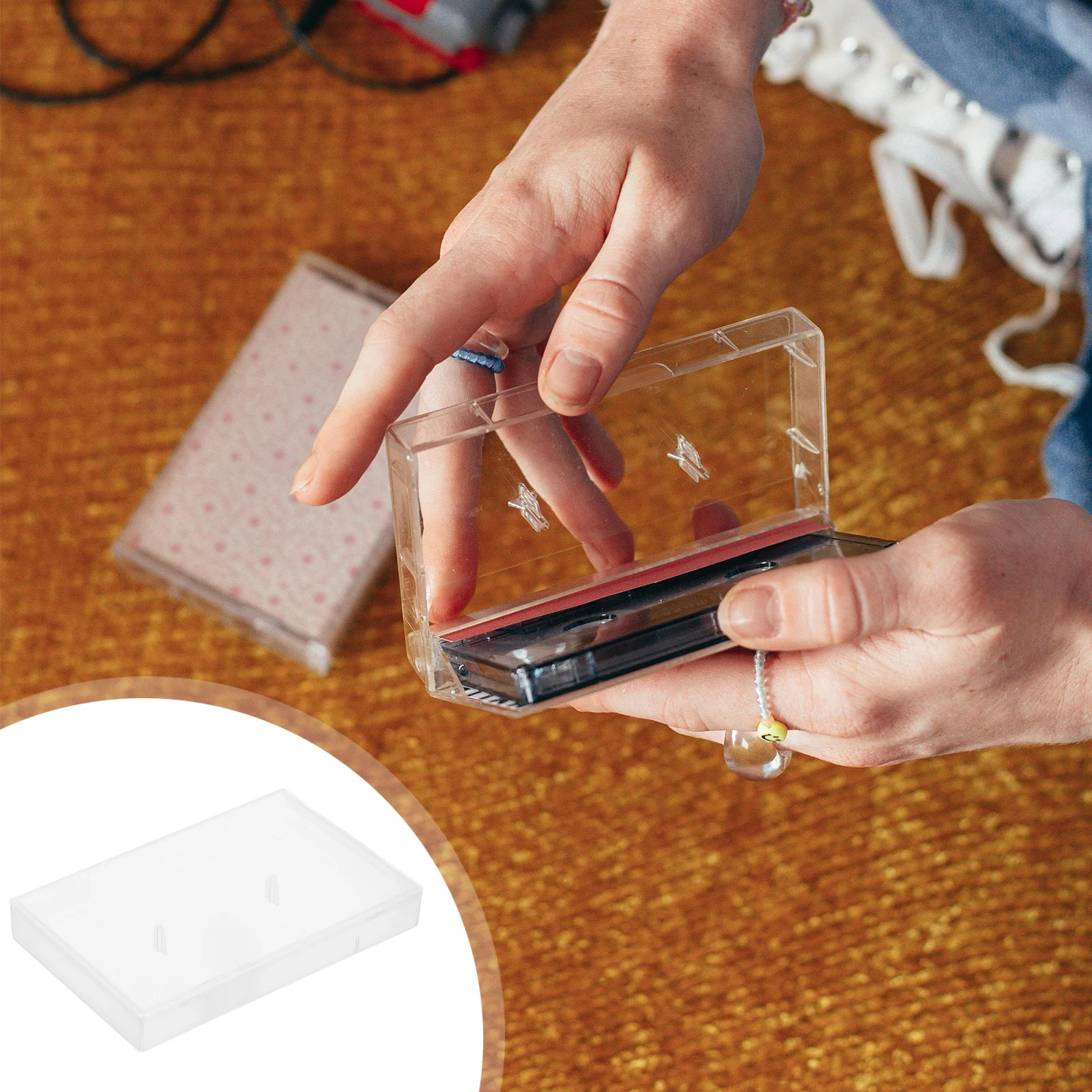 

6 Pcs Tape Storage Box Cassette Holder Small Audio Cases Plastic Protective Pp Rack