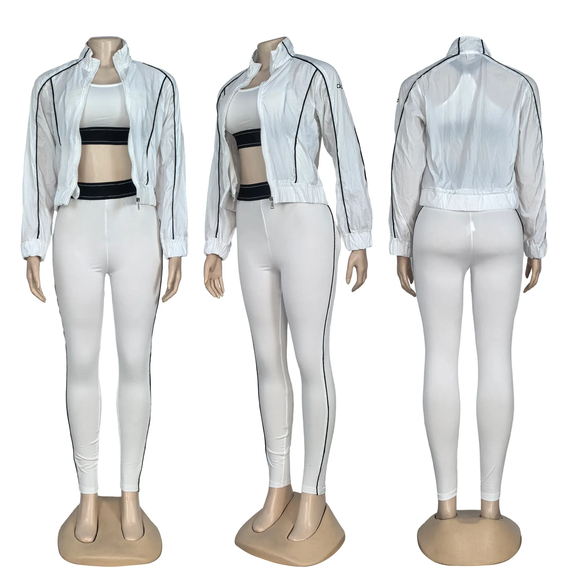 

Q6280 Солнцезащитная ветровка — стильная полосатая повседневная спортивная одежда свободного покроя на весну, лето и осень