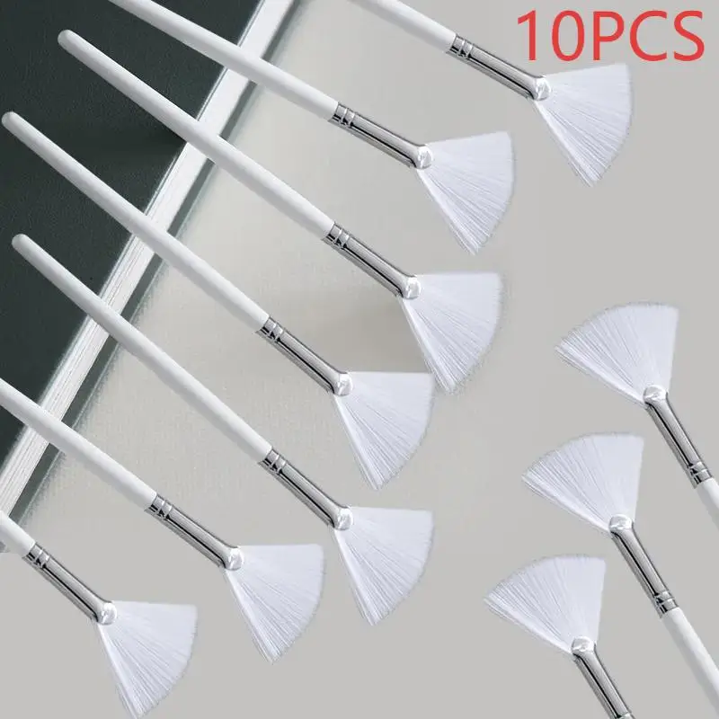 Weiche 10-teilige flauschige Make-up-Pinsel – Gesichtsmasken-Applikator und Gesichtsfächer-Pinsel für Frauen und Mädchen