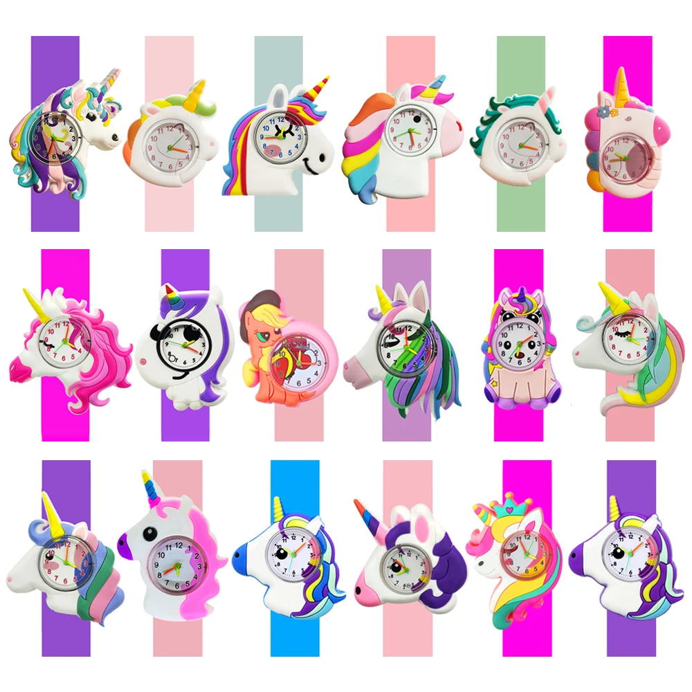 

Cartoon Unicorn Watches for Children Party Prizes and Gifts Baby Learn Time Puzzle Toy Waterproof Clock Boys Girls Kids Watch