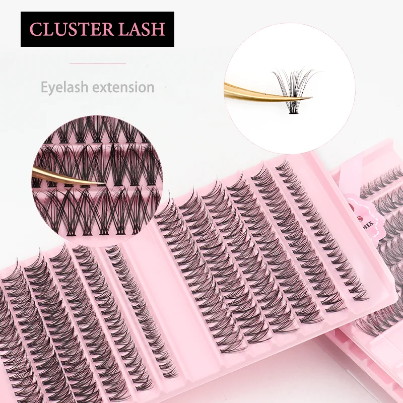 240pcs Individual Lash Clusters Large Capacity 30P 40P D Curl Mixed Length 8-16mm DIY Natural Soft Reusable False Eyelash