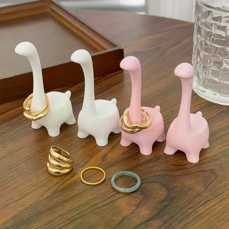 2026 Creative Cartoon Dinosaur Jewelry Display Ring Holder Pink Multi Functional Durable Stand Tools Accessories Packaging view 2