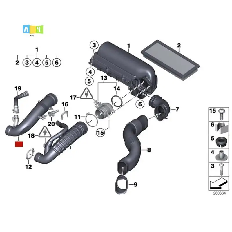 

A04E-13717627502 Car Engine Air Intake Pipe Hose Fit For BMW MINI Cooper S R56 Car Accessories
