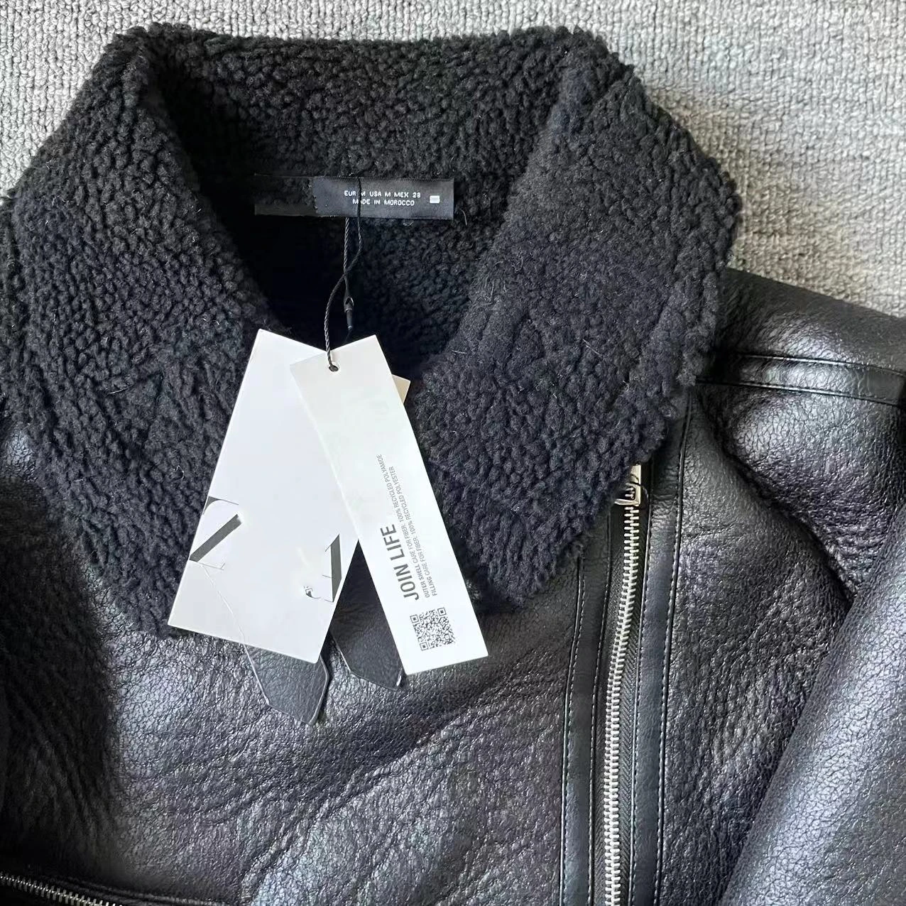Taop&Za2024 Autumn New Women\'s Clothing Simple Warm Loose Collar Double Zipper Design Fur Integrated Jacket Coat