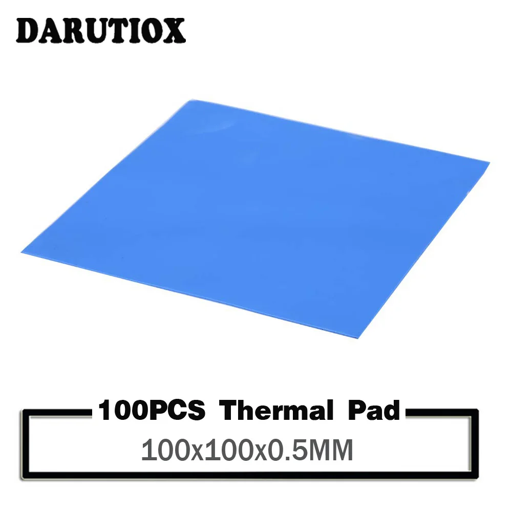 

100PCS DRAUTIOX 100x100x0.5mm Thermal Pad 100x100mm Silicone Thermal Pad Sheet Computer GPU VGA CPU Graphics Chip HeatSink Pad