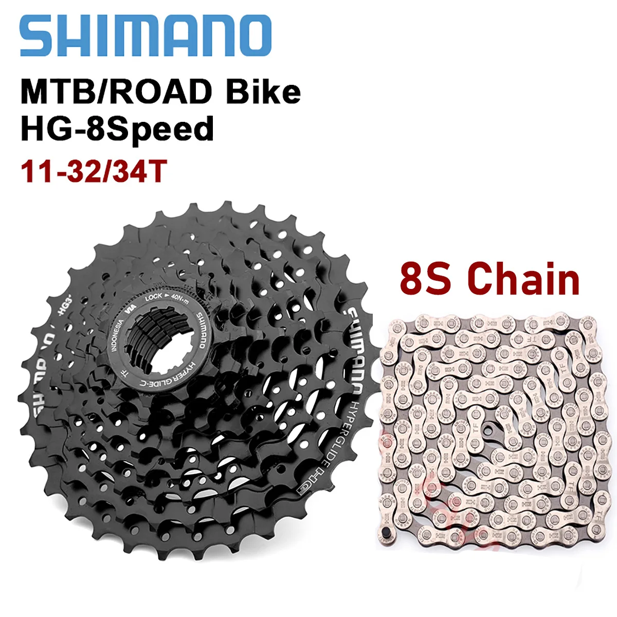 Shimano HG31-8 MTB Cassette 8 Speed 32T 34T Mountain Bike K7 2x8 3x8 Ratchet 8V Bicycle Chain HG40 HG71 KMC X8 Chains for M310