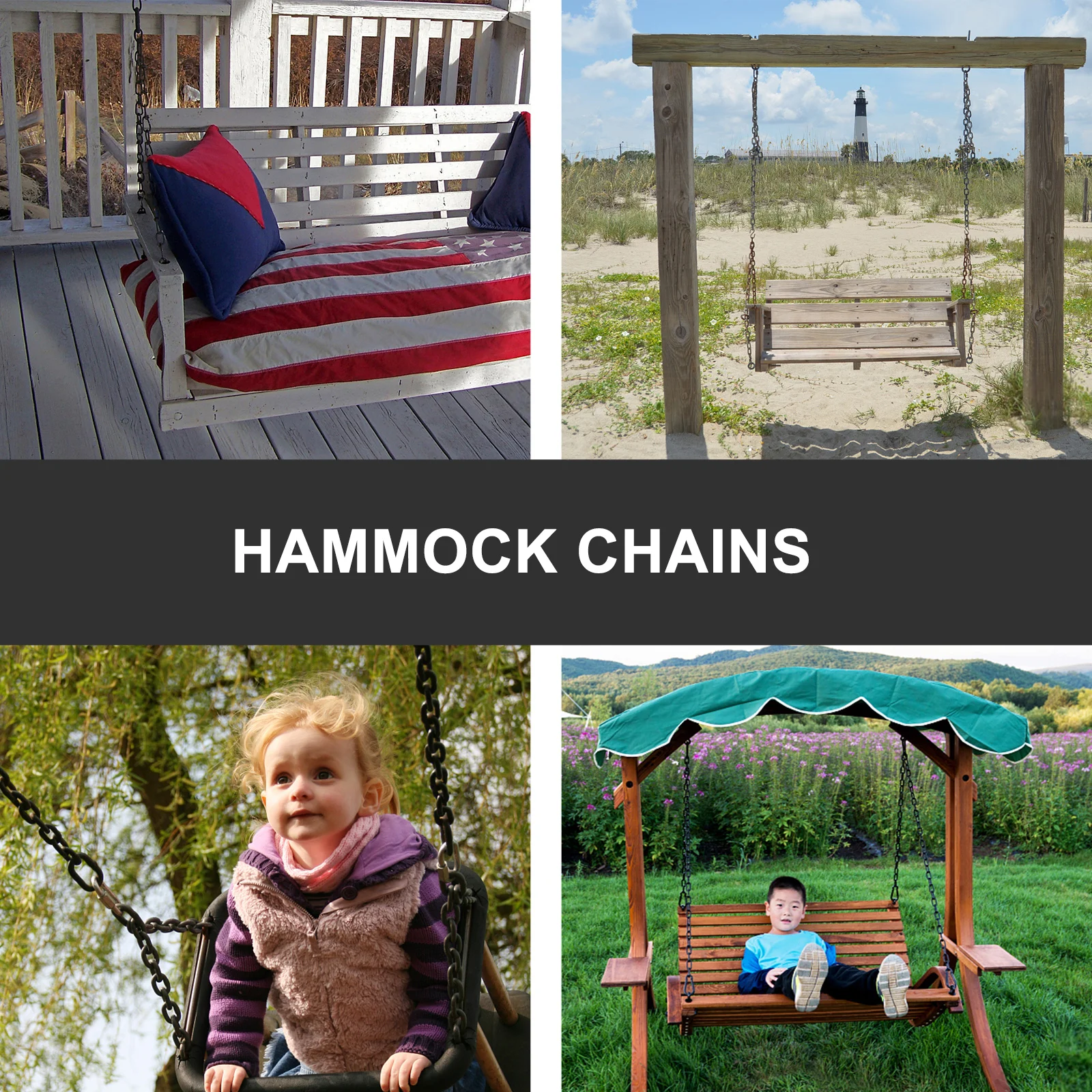

Stainless Steel Swing Chains Adjustable Hanging Chain for Hammock Chairs Porch Swings Ultra Flexible Corrosion Resistance