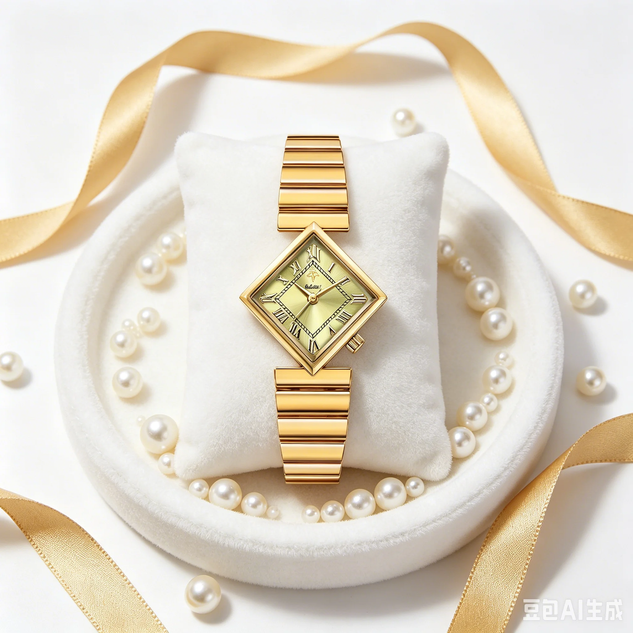 YaLaLuSi Vintage Rhombus Women Quartz Watch Roman Numeral Dial Gold  Bracelet Minimalist Waterproof Ladies Dress Wristwatch Gift