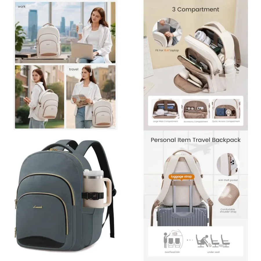 

Laptop Backpack for Women, Work Backpack, College Bookbag Casual Personal Item Travel Bag Busess Computer Daypack for Teacher N