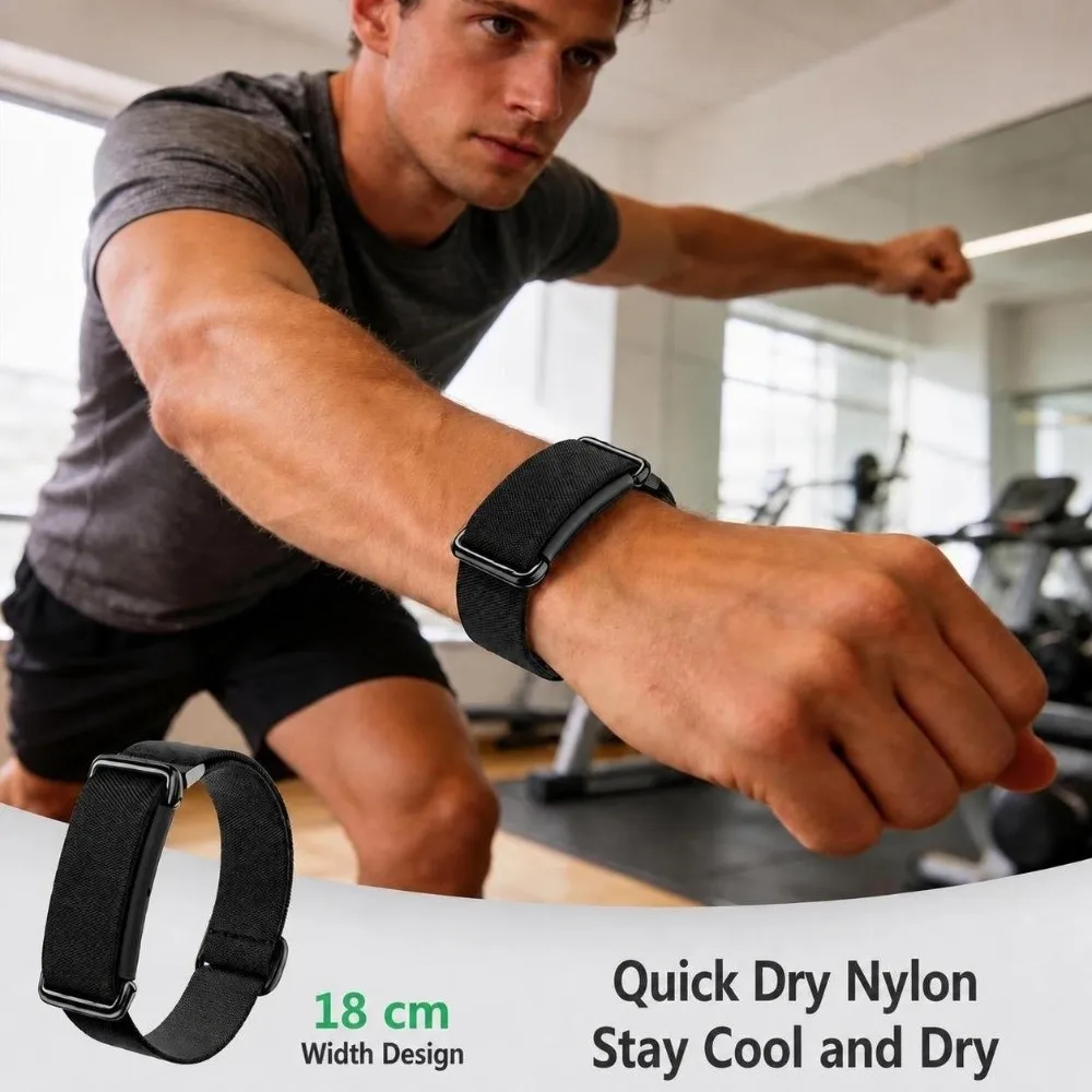Nylon Sport Band Loop Breathable Fitness Tracker Strap Soft Adjustable Bicep Band for Google Fitbit Air for Men Women