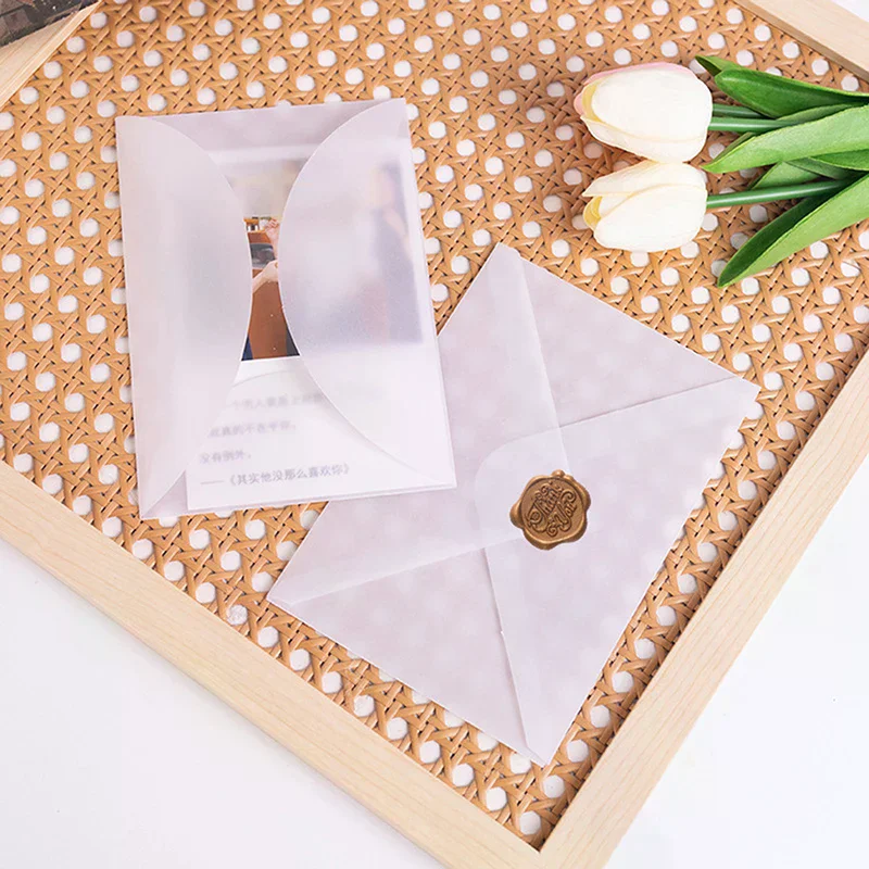 10pcs Translucent Blank Envelope for Invitations Postcards European Style Giftbox Message Cards Wedding Business Letters