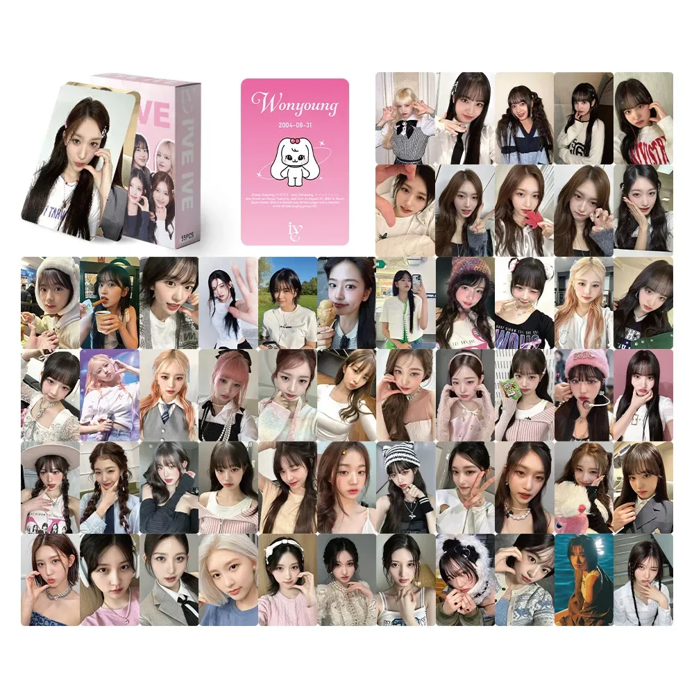 55 Uds Kpop Girls Group IVE nuevo álbum Lomo tarjetas fotográficas alta calidad doble cara impresa postales colección de Fans