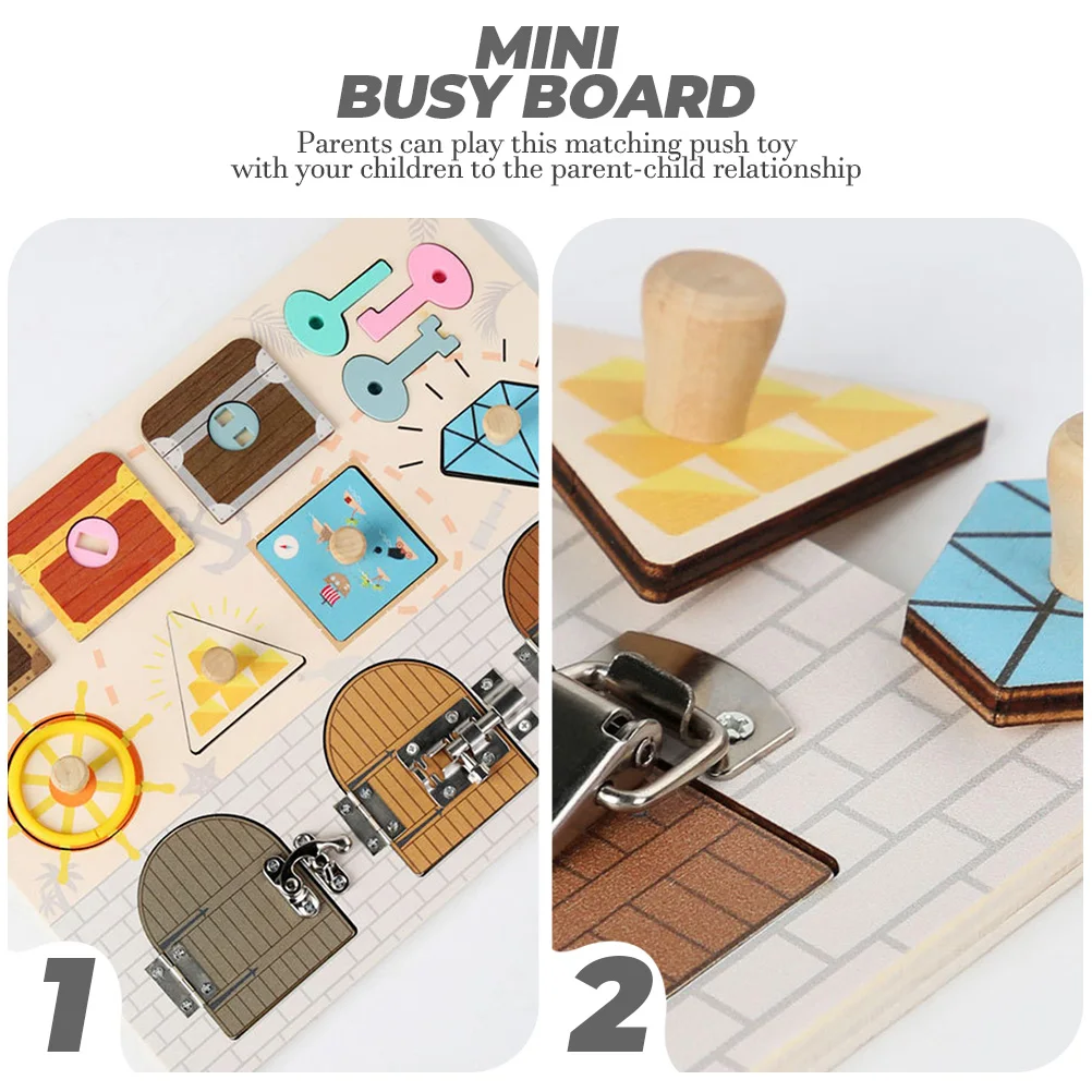 High-End Wooden Busy Board for Toddlers Toy Sensory Mini Busy Board Parent-Child Activity Educational Toy