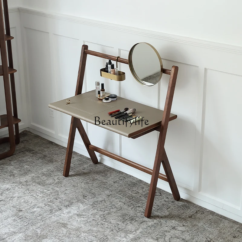 

North American black walnut solid wood Italian modern makeup table minimalist retro style dresser premium