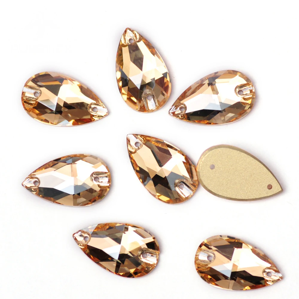 PUBRILEX Golden Shadow Mix, flache Rückseite, Super-Glitzer-Steine und Kristalle zum Aufnähen, DIY-Strass-Gold-Strasssteine zum Basteln – Detail 4
