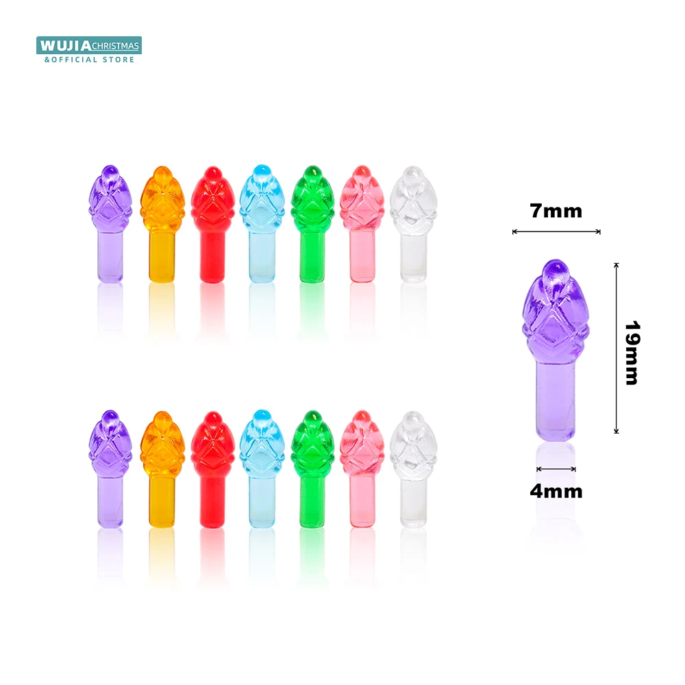 100pcs Replacement Lights Bulbs for Ceramic Christmas Tree Night Light Multicolor Mini Flame Pegs Diy Country Art Noël Ornaments