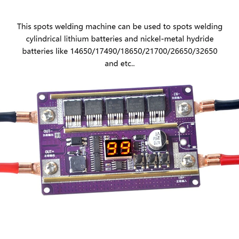 Imagem -03 - Placa de Controle de Soldagem para Bateria 18650 Mini Máquina de Soldador Kit Faça Você Mesmo 99 Engrenagens de Energia Pontos Ajustáveis