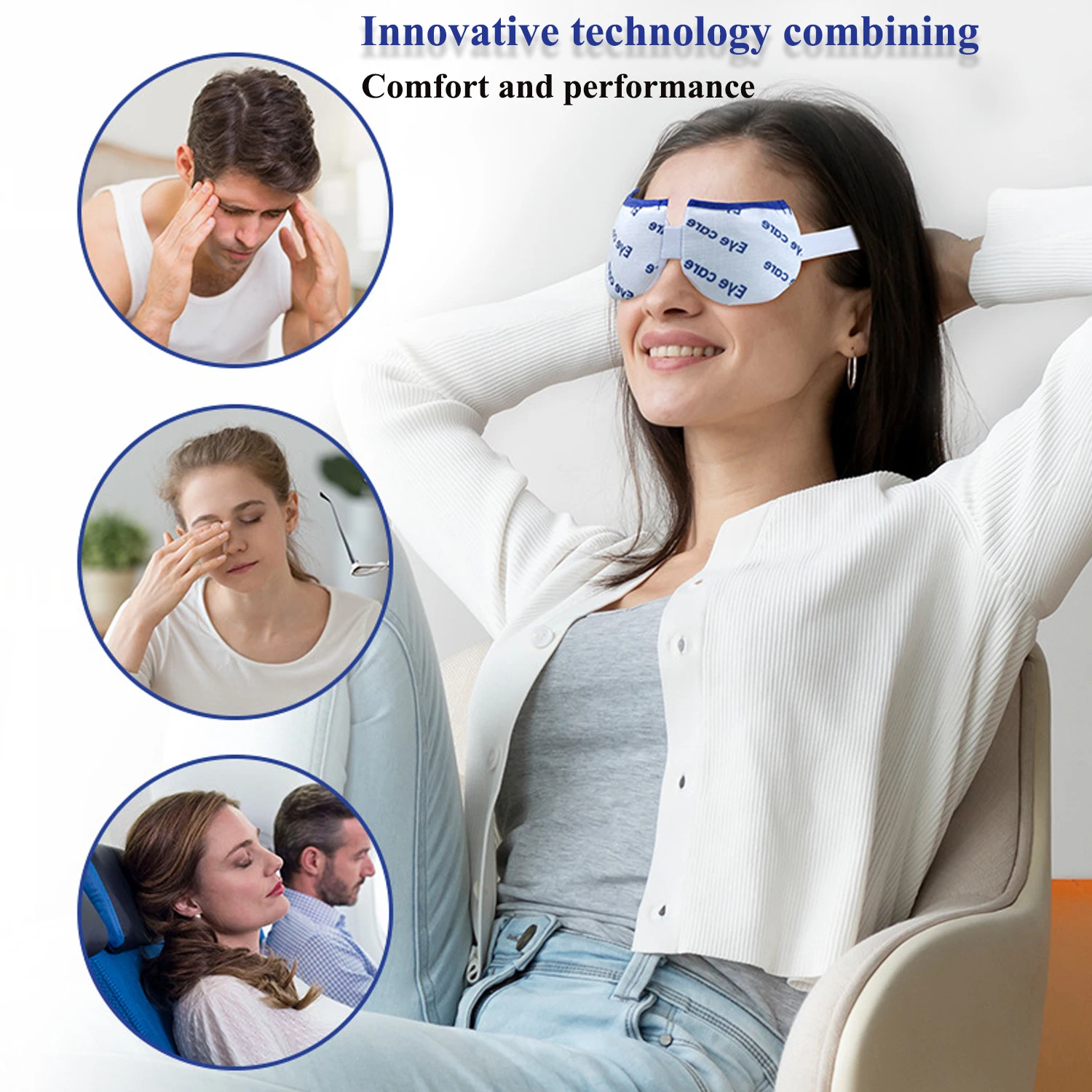 Heated Eye Mask & Microwavable Eye Compress Gentle Steam Heat for Eye Comfort Soothing Relief for Dry Eyes Massage Pillow