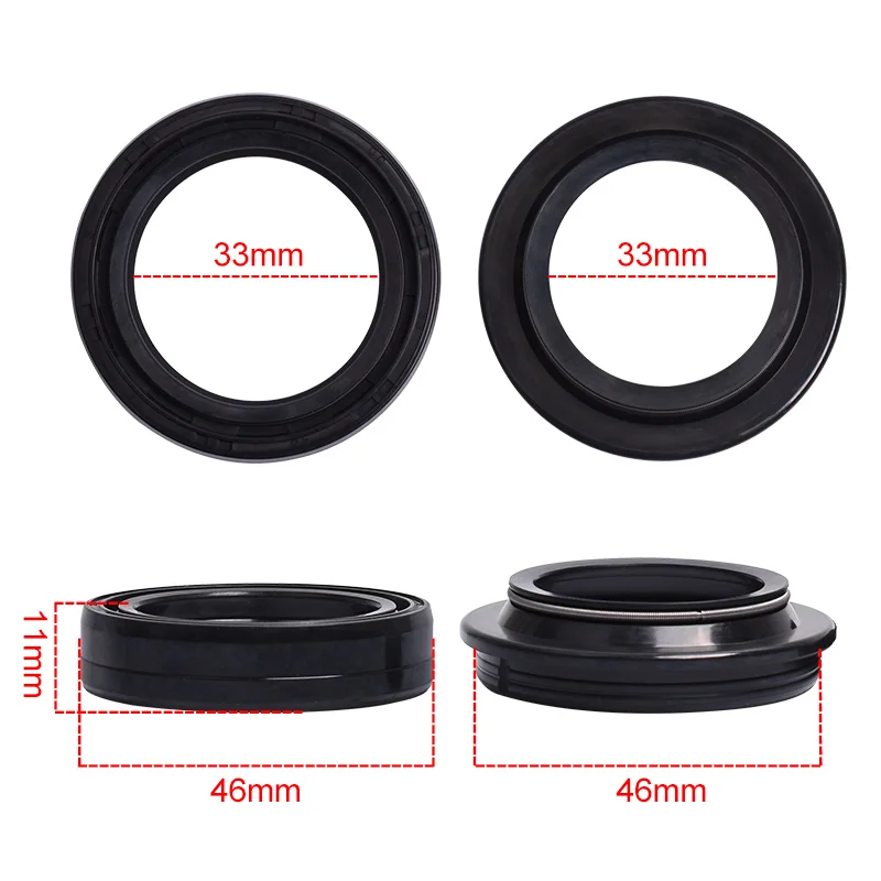 Retén de aceite de horquilla delantera 33x46x11 mm para HONDA PS SH FES 150 i FORZA CMX PANTHEON 125 250 KAWASAKI KX 65 SYM CROX 50 HUSKY XS 125