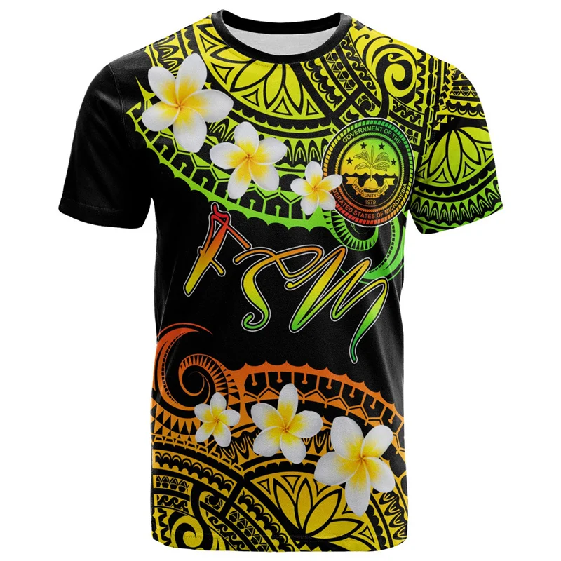 3D Federated States Of Micronesia FSM Polynesian Style Printing T Shirt Flag Of FSM Graphic T-shirts For Men Fashion Sports Tops