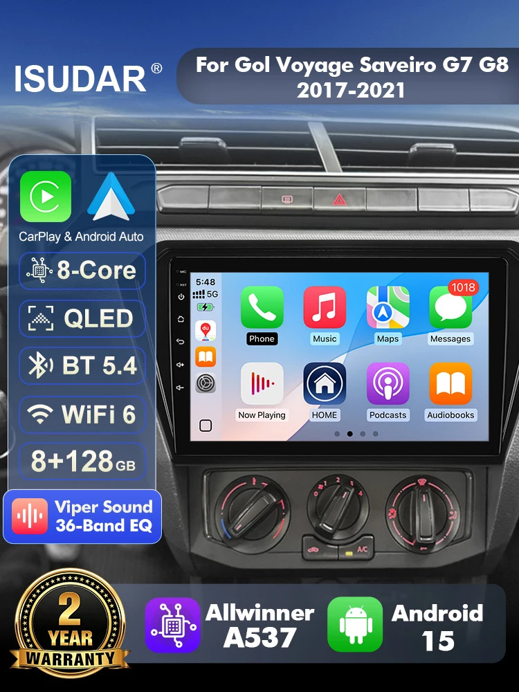 Android Head Unit 6Gb 128Gb - ISUDAR T57 Radio Android 15 untuk