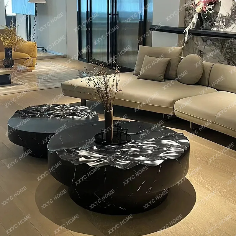 

Креативный журнальный столик A1 с имитацией водной ряби и мрамора, художественный столик из FRP, квадратный/круглый чайный столик в стиле дзен, китайский чайный столик.