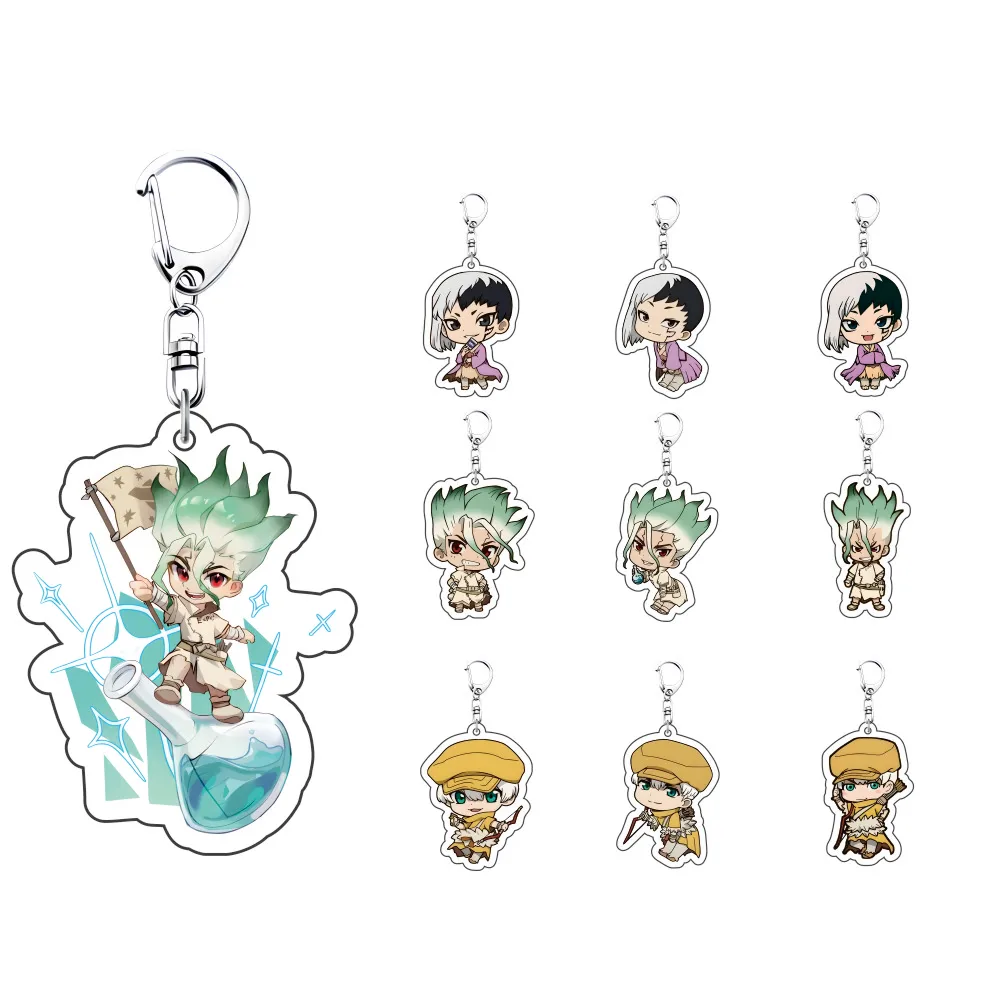 Anime Dr.Stone 5-6CM Acrylic Keychain Model Cosplay Charm Characters Ornament Accessories Goods Collection Gifts