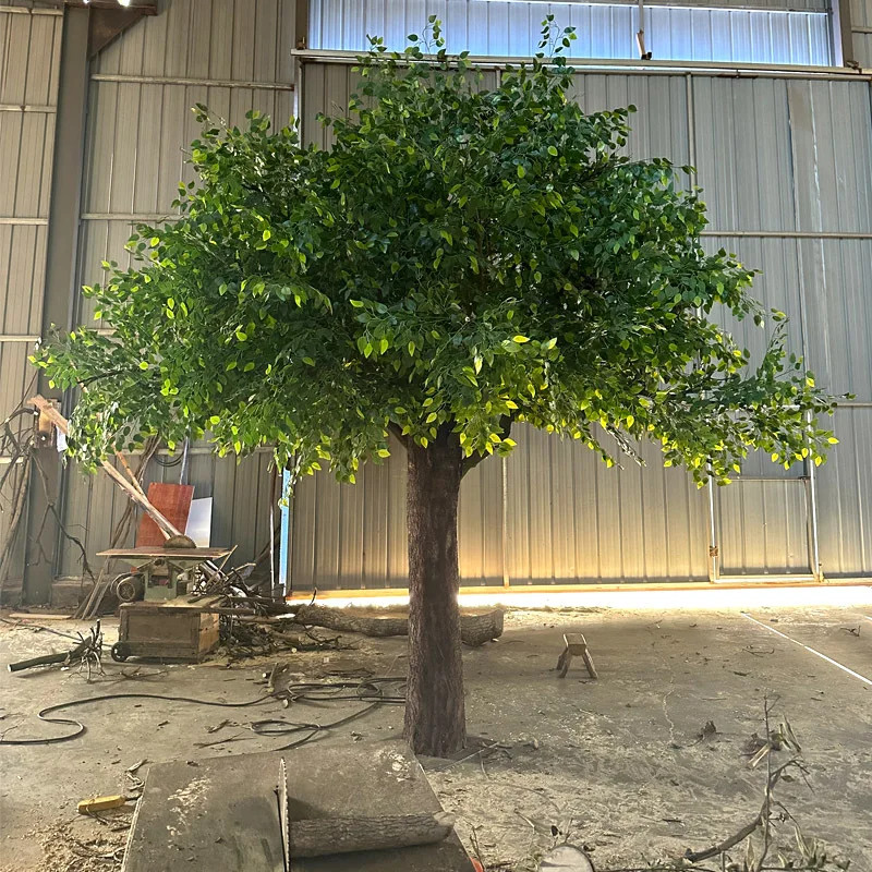 

Simulation banyan tree wishing tree large green plant decoration hotel lobby interior landscaping floor ornaments fake tree
