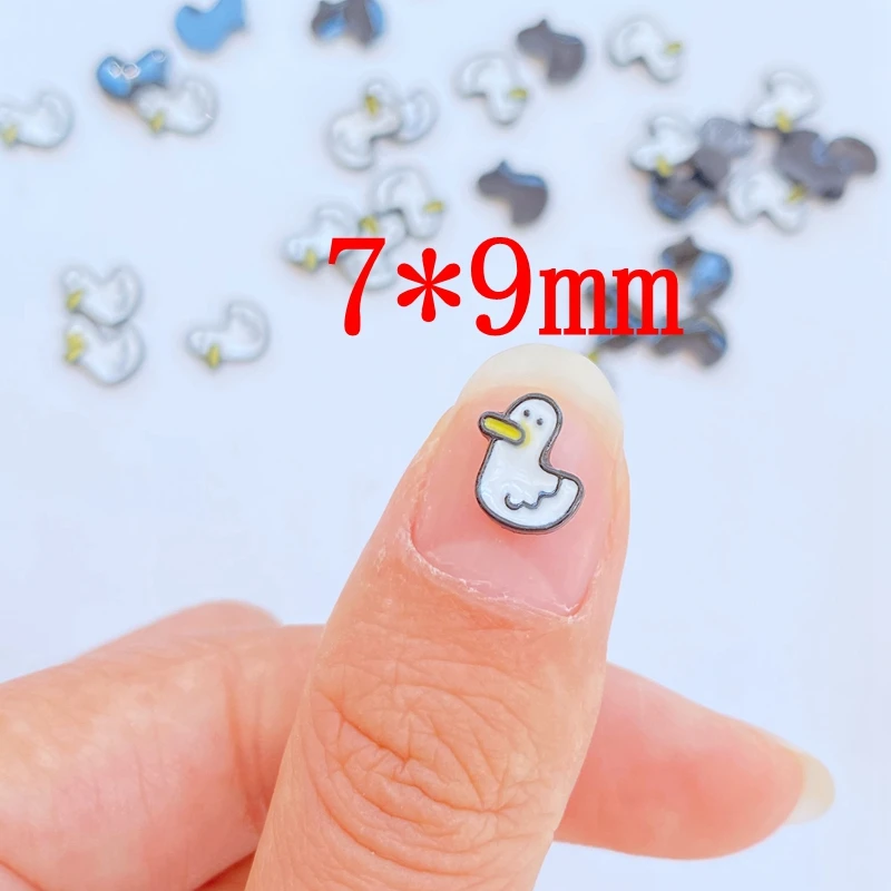 50pcs New Cute 7*9mm Resin Mini Duckling Flat Back Cabochon Scrapbook Kawaii DIY Embellishments Accessories