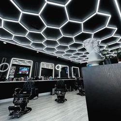 Barbershop Friseursalon Led-deckenleuchte Sechseck Garage Licht 110V-240V Waben Led Rohr Beleuchtung Für Auto Detaillierung werkstatt