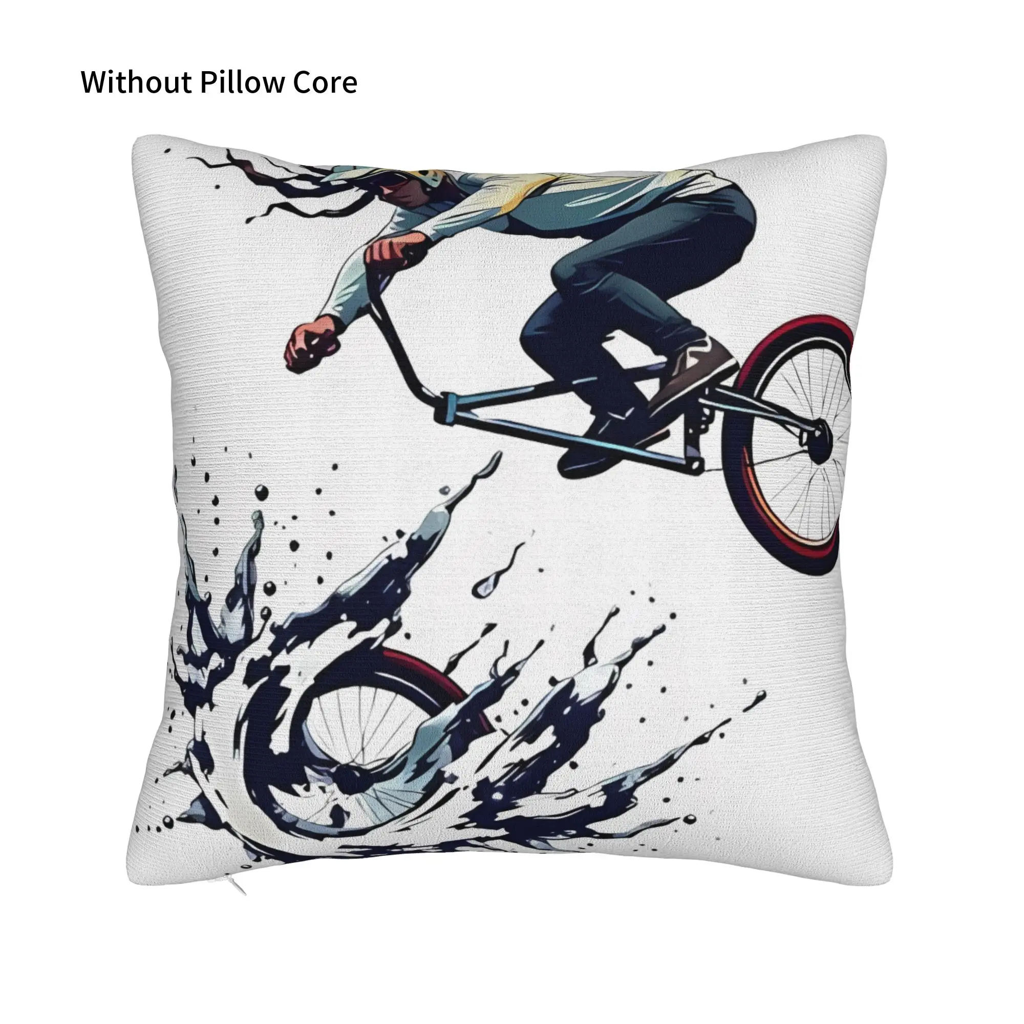 BMX Splash Freestyle Rider Street  Decorative Pillowcases for Cozy BMX Racing Pillow Cover Zipper Closure