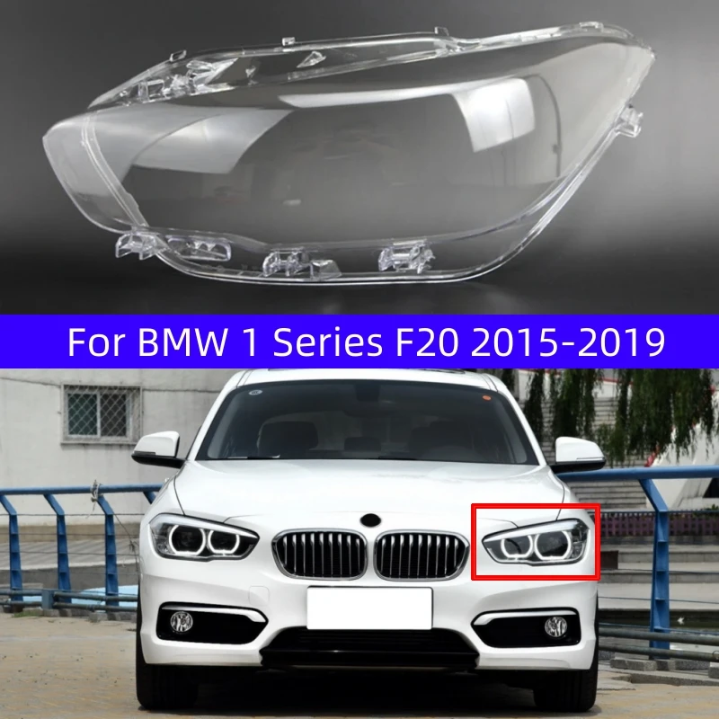 Faros delanteros de cristal transparente para coche, carcasa de luces para BMW serie 1, 2015, 2016, 2017, 2018, 2019, F20, 116i, 118i, 120i