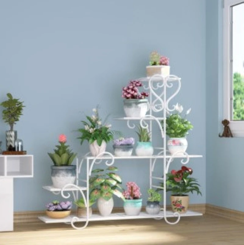 Wrought Iron Flower Stand for Balcony, Hanging Orchid Rack, Floor Type, Simple Flower Pot Stand, Living Room