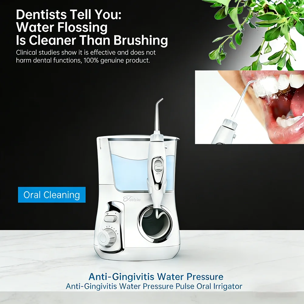 

Water Dental Flosser Oral Care Spa Instrument 800ML 10 Adjustable Modes 5 Replaceable Nozzles Electric Teeth Cleaner