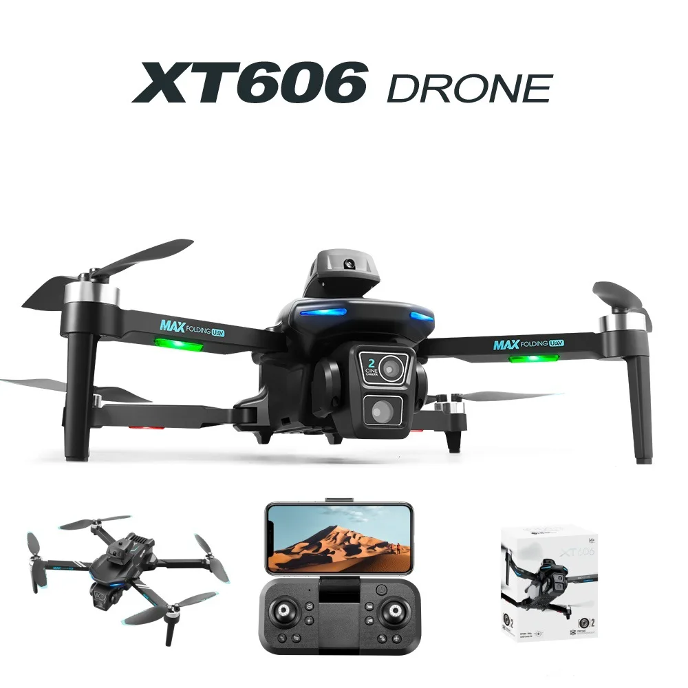 

XT606 Drone with 8K HD Dual Camera Optical Flow Positioning Obstacle Avoidance Foldable Quadcopter WiFi FPV RC Aircraft Toy