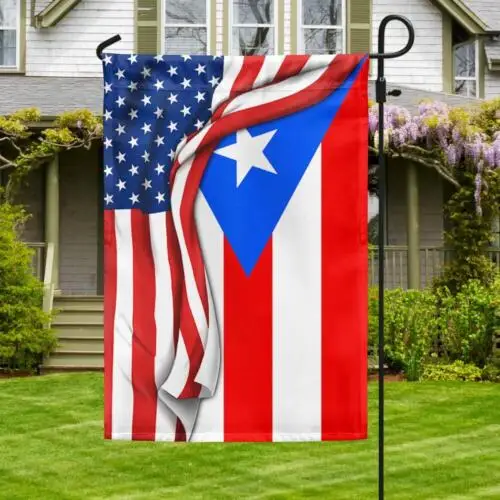 Puerto Rican American Flag Garden Flag - House Flag