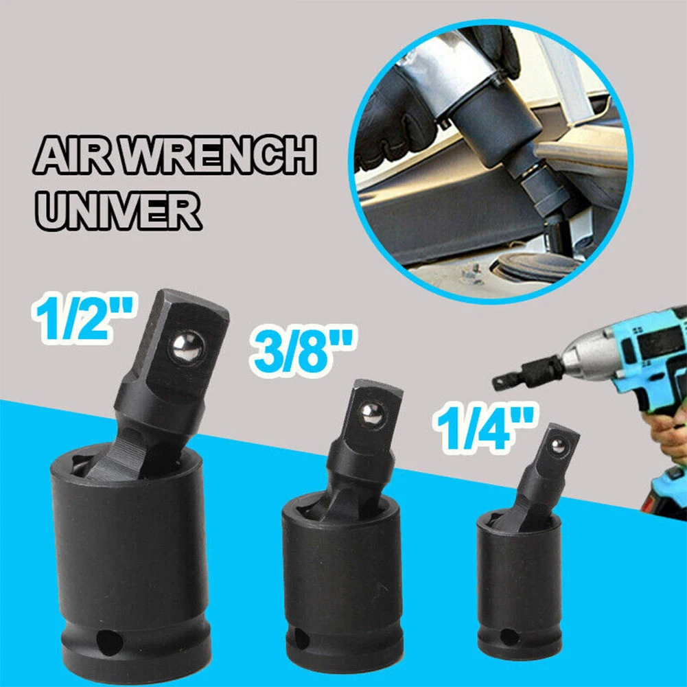 1/4 3/8 1/2 Inch Wrench Socket Adapter 360 Degree Pneumatic Swivel Knuckle Joint Flexible Impact Universal Joint Set Repair Tool