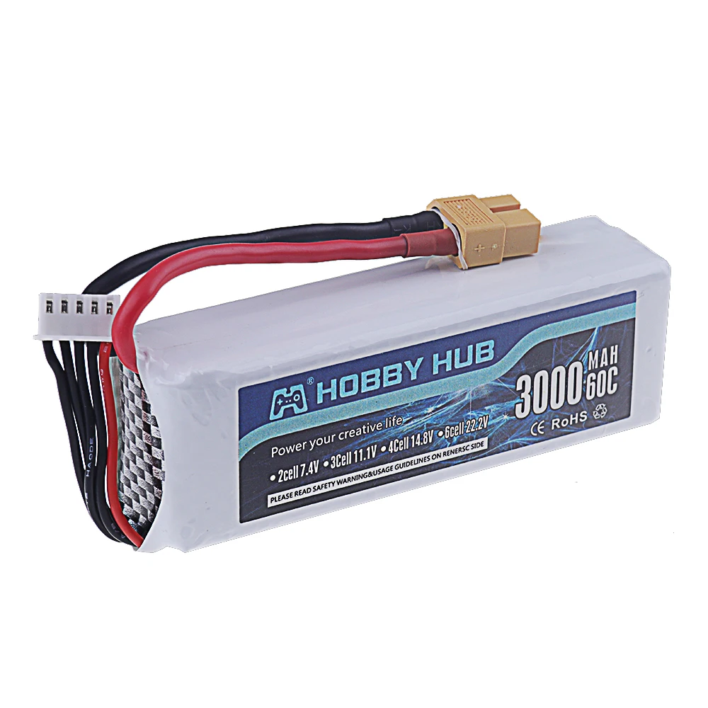 4S 3000mAh 14.8V 60C High Capacity Lipo Battery With Deans T XT60 Connector For Racing Drone Quadcopter RC Helicopter Parts